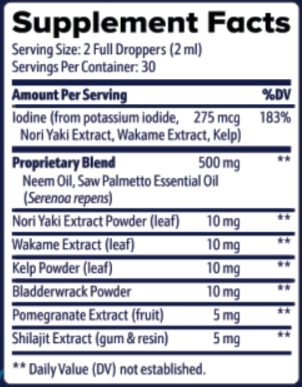 Prostadine Supplement facts