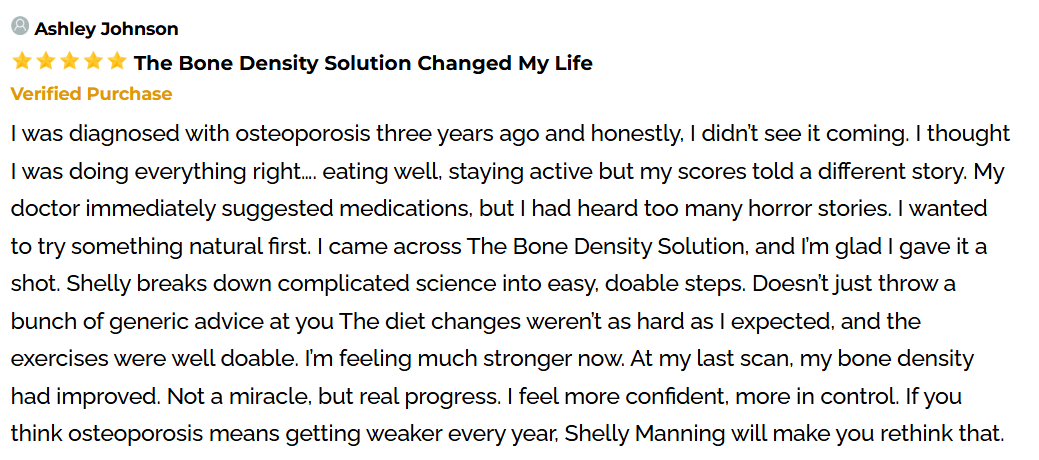 The Bone Density Solution Customer Reviews